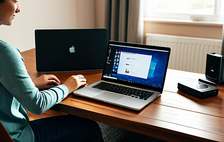 네트워크 실무에서 경험한 데이터 백업 및 복구 사례 - **Image Prompt:** A modern office setting with a businesswoman in a modest business suit, seated at ...