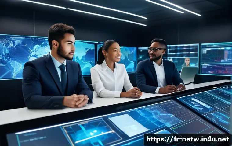 네트워크 실무에서 사용되는 최신 기술 트렌드 - **AI-Powered Network Operations Center (NOC)**
"A vibrant and futuristic Network Operations Cent...