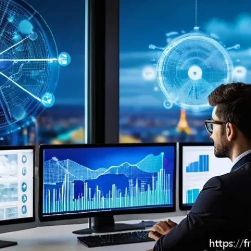 네트워크 자격증과 클라우드 네트워크 관리의 연계성 - A professional cloud network engineer working in a modern French office environment, analyzing compl...